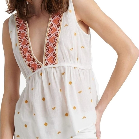 Lucky Brand Tops - Lucky Brand Women's Embroidered Sleeveless Romantic Top L